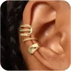 Dainty Small Ear Cuff for Women Trendy 14K Gold Plated CZ Non Piercing Cartilage