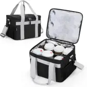 Reusable 6 Cups Drink Carrier for Delivery Cup Holder Bag with Removable Divider