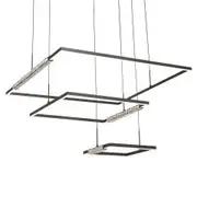 Telbix Lighting Zafra 3 Tier Square Crystal LED Pendant Light - Black