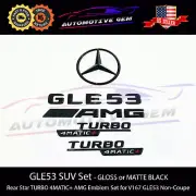 GLE53 AMG TURBO 4MATIC+ Rear Star Emblem Black Badge Set for Mercedes V167 SUV