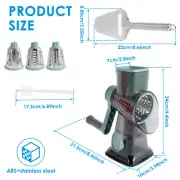 Rotary Cheese Grater with Handle Nonslip Cheese Shredder Slicer Effortless ledKM