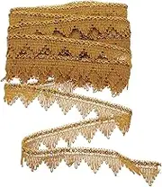 Veemoon Gold Sequin Lace Trim Wear Resistant Braided Fringe for DIY Clothes Crafting and Home Decor for Curtains Sofa and Lamp Shade Embellishments