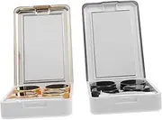 HIAKDOFT 2sets Lightweight Cosmetic Lens Box Portable -Lens Case Kit for Travel Decorative Holder Design for Travel Toiletries