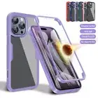 For iPhone 16 Pro Max Plus 15 14 13 12 11 360 Full Body Case w/ Screen Protector