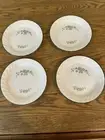 Set of 4 ~ Vintage Corelle Callaway Green Ivy Swirl Corning 7" Dessert Plates