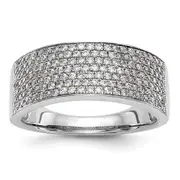 0.75ct. CZ Solid Real 14K White Gold Micro Pave Wedding Band Ring