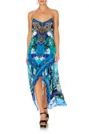 SHOESTRING DOUBLE LAYER DRESS AMAZON AZURE