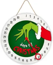 Christmas Advent Calendar 2024 Grinchmas Decorations, Wooden 30 Days Till Christ