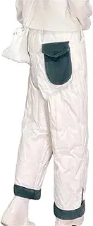 [Mkjuuior] Winter Casual Thickened High-Waisted Pants Warm Down Cotton Patchwork Thickened Harem Pants Snow Windproof Pants