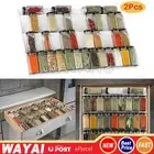 2Pcs 4 Tier Expandable Spice Rack Tray Drawer Organizer for Jar Kitchen Cabinets