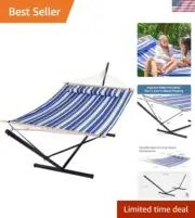 Extra Large Heavy-Duty Hammock with Stand - Perfect for Camping and Outdoor Fun