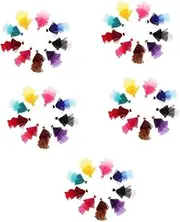 HOMSFOU 5sets Tassel Jewelry Silky Tiny Tassels Handmade Ornaments Decoration Fringe Purple Ornaments Hand Knitted Pendant Delicate Handbag Pendant Cotton 50pcs*5