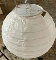8” White Round Pottery Barn Japanese Paper Lantern Lamp Party Light Set of 20