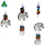 Chakra Elephant Crystal Suncatcher gift *window hanging rainbow suncatchers AU