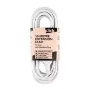 Click 10m White Extension Lead - AUSTRALIA BRAND