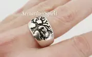 Armenian Spirit Tree of life roots dome ring black Silver 925 men women jewelry