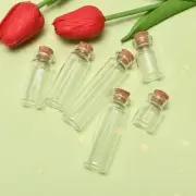 10PCS Mini Glass Bottles with Cork Stopper Clear Bottle Vial Wedding Decorati:D6