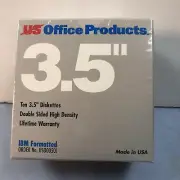 Formatted 3.5" US Office Diskettes DS Floppy Disks High Density 10 Pack, Sealed