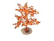 Crystal Chips Tree With Agate Slice Base Carnelian Ornaments Money Tree
