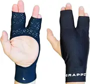 Grappz Flexible Splint for Fingers - Finger Tape Alternative Athletic Gloves Pair, Injury Jam Protection & Grip Support for BJJ, & All Sports (Black, Unisex, Large)