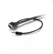 C2G #50229 35FT CMG Rounded VGA M/M + 3.5m/m QXGA Audio & Video Cable -Black
