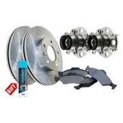Front Wheel Bearing Hub Assembly + Brake Rotor Pad Kit for Hyundai Elantra HD