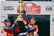 Jari Matti latvala Mikka Anttila Ford WRC Portrait podium finish 2011 Old Photo