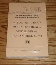 1940-1945 Willys Overland Ford Army Jeep World War II TM9-803 Owners Manual