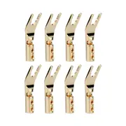 8PCS HIFI Banana Y Spade Y Gold Plated Pure Copper Screw Fork HiFi Speaker Spade Connector Plugs-Co
