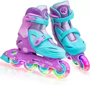 Inline Skates for Girls and Kids, Roller Skates Blades with 4 Size Adjustable Li