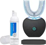 Ultrasonic Toothbrush, Automatic Toothbrush, Car Sonic Toothbrush, Teeth Whitening Brush with Timer, Wireless Charging, 360° Ultrasonic Electric Toothbrush for Adults (Black, 1)
