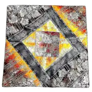 New Ethnic Patchwork Quilted Cushion Pillow Cover Metallic Gold Orange Burgundy