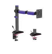 Brateck LDT89-C012L Articulating RGB Lighting Gaming Monitor Arm Matte Black, Fit Screen Size: 17'-40' Up to 12 KG LDT89-C012L