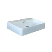 600*420*120mm Gloss White Ceramic Rectangle Wall Hung/Above Counter Basin No Tap Hole