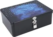 [gernie] Retro Style Rectangle Tinplate Storage Box, Decorative Tinplate Candy Box, Tinplate Box with Lid, Kitchen Storage Container Empty Tin Box for Jewelry, Biscuit, Tins, Money