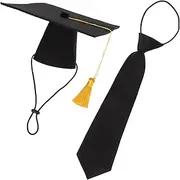 JUMPLAWN 1 Set Graduation Themed Dog Clothing with Necktie Doctoral Hat Durable Costume for Pets at Graduation Parties Accessory for Puppies Dogs