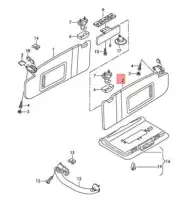 Genuine AUDI A6 Avant Sun Visor With Mirror And Cover Black 4F0857552S1MB (for: Audi)