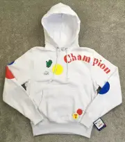 Champion X Twister Reverse Weave Sweater Men's Medium White Heavyweight Hoodie