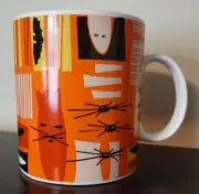 Crate & Barrel Halloween Large Coffee Cup Mug Mummy Ghost Spider Bat