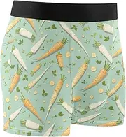 [FRODOTGV] Chic Carrot Radish Mens Boxer Brief Shorts Athletic Underwear for Men Compression Boxer Para Hombre