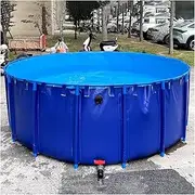 Canvas Fish Pond Pool, Collapsible Rain Barrel, Portable Water Storage Container Tank, Rainwater Collection System Downspout, for Home Garden(1.2x0.8m)