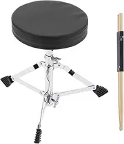 Drum Throne Padded Drum Seat Drumming Stools Adjustable Height with 5A Maple Wood Stick