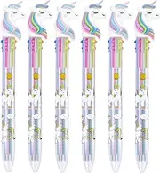 Tbestmax 6 Multicolor Unicorn Retractable Gel Pen Ballpoint Shuttle Pens Liquid Ink Pens Set Pen Supplies Office Gifts 6-Color-In-1