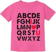 [Tstars] Valentine's Day Gift Alphabet ABC I Love You Toddler Kids T-Shirt 3T Pink