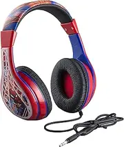 Spiderman Kids Headphones, Adjustable Headband, Stereo Sound, 3.5Mm Jack, Wired Headphones for Kids, Tangle-Free, Volume Control, Foldable, Childrens Headphones Over Ear for School Home, Travel