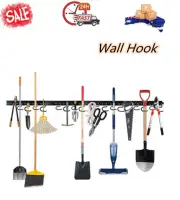 64" Wall Hook Hanger Garage Garden Tool Storage Rack Mop Garages Broom Hanging