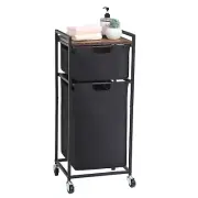 LUCKUP Laundry Hamper with Shelf, Laundry Sorter 2 Section with Removable Bag...