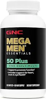 GNC Mega Men 50 Plus One Daily Multivitamin for Men, 60 Count, Take One A Day, Supports Prostate, Heart, Brain, and Eye Health