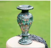 12" Green Marble Vase Pot pietra dura Shell Inlay Flower Vase home room decor