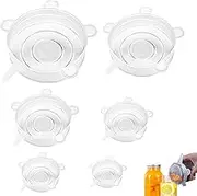 6 PCS Silicone Food Covers,Yoghurt Pots With Lids,Silicone Stretch Lids Food Covers,Jam Pot Covers